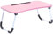 OHS Lap Tray, Wooden Laptop Stand For Bed & Sofa with Foldable Legs Blush Pink Laptop Table For Working From Home Portable & Lightweight Breakfast Tray, 60x35x26cm