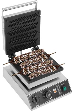ACROSSPART Profi Waffeleisen, Doppel-Waffelautomat mit Antihaftbeschichtung, Waffle Maker für 4 Waffeln Gleichzeitig Backen, Zeitlich Einstellbar, 50-300 °C Stufenlos