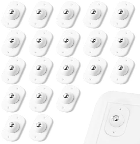 OFFCUP 20 Stück Kugelrollen Mini Möbelrollen Flach Selbstklebende Rollenrad Kugelrollen für Möbel Universal 360 Grad Rollen für DIY Mülleimer Aufbewahrungsbox Kleingeräte Mülleimerbox (weiß)
