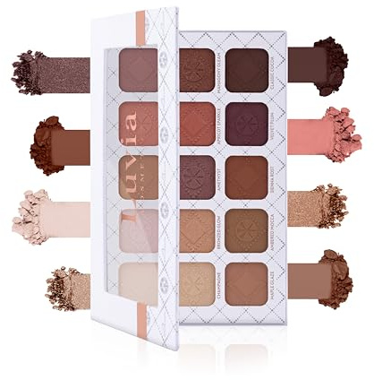 Luvia Daily Charm Lidschatten Palette – 15 hochpigmentierte Nude- & Rosé-Farben, vegane Eyeshadow Palette mit matten & schimmernden Tönen, langanhaltend & leicht verblendbar – Multicolor