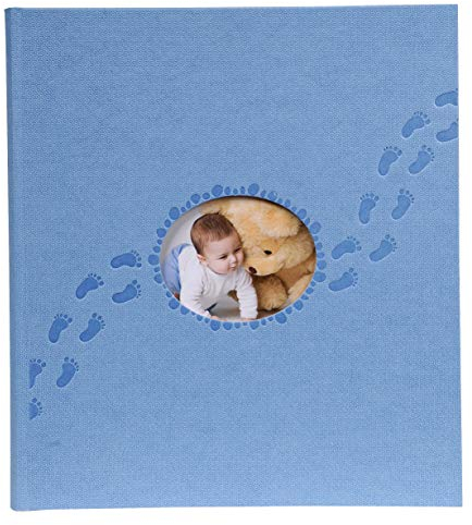 Exacompta 12203E Premium Fotoalbum Piloo mit 60 Seiten, perfekt für Ihre Baby- und Kinderfotos zum selbstgestalten Fotobuch blau
