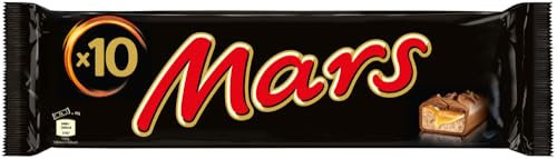 MARS - Barres Chocolat au Lait, Nougat & Caramel - 10 barres chocolatées individuelles de 45g