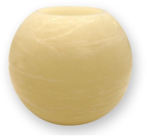 Schlaraffenland LED Kerze BOLA mittel | 15x12 cm | creme | Echtwachs | LED Kerzen | Flackernde Flamme | Elektrische Kerzen | LED Kerzen Outdoor | LED Kerzen mit Timer | Kerze LED |
