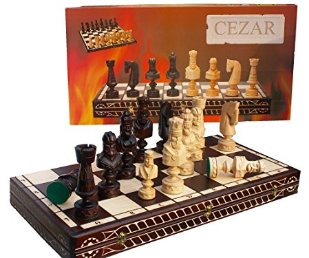 Master of Chess Mighty Caesar 85cm / 33 Zoll Luxus Modelliert aus Holz Schach-Spiel, Handcrafted Klassische Spiel