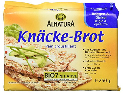 Alnatura Bio Knäckebrot Roggen und Dinkel, vegan, 12er Pack (12 x 250 g)
