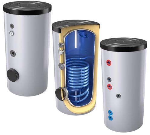 200 L Warmwasserspeicher mit 1 Wärmetauscher inkl. Isolierung, 4,5 kW Heizelement, Thermoregler, Flansch u. Dichtung