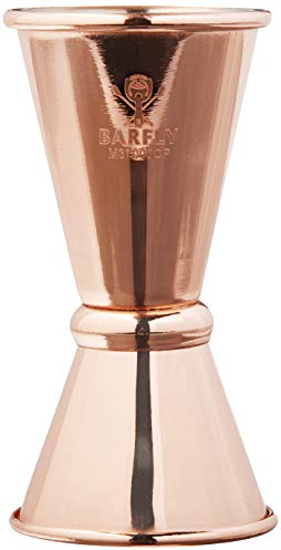 Barfly Japanese Style Jigger, Stainless Steel, Copper, 1/2 oz x 3/4 oz
