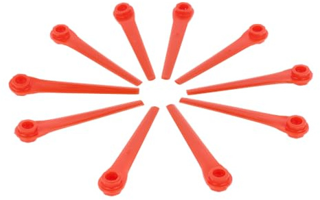 vhbw 10x Ersatz-Messer kompatibel mit Gardena Comfort-Cut Li18/23R 9825 | Li18/23R 9825-20 Rasentrimmer - Ersatzklinge Rot, Kunststoff