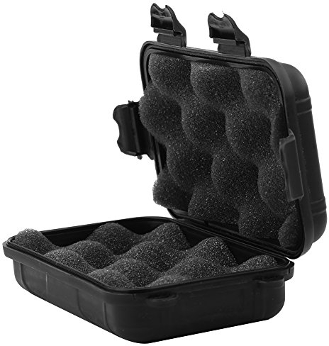 Survival Storage Box Outdoor Plastic Shockproof Waterproof Container Airtight Case Carry Box for Outdoor Activities Travel or Home Use 2 Colors 2 Sizes(Black S)