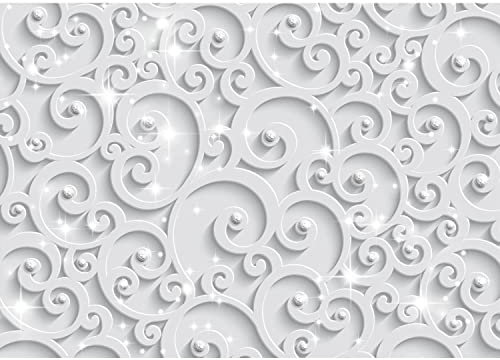 Runa Art Fototapete Abstrakt Diamant 352 x 250 cm Vlies Tapeten XXL Moderne Wandtapete Wohnzimmer Schlafzimmer Weiss 9471011a