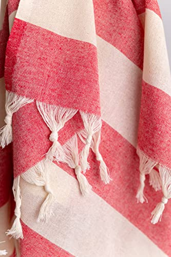 Bonamaison 100% Baumwolle Türkisches dünnes Hamamtuch, Pesthemal, Badetuch, Strandtuch, 83 X 170 cm - Hergestellt in der Türkei