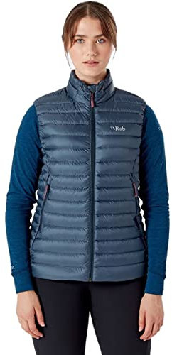 Rab Women's Microlight Down Vest - Insulated Lightweight Gilet for Hiking, Trekking, & Skiing - Steel - X-Small
