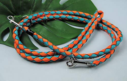 BULLYZEI Verlängerungsleine verstellbar geflochten Ozean-orange 2m x 12mm