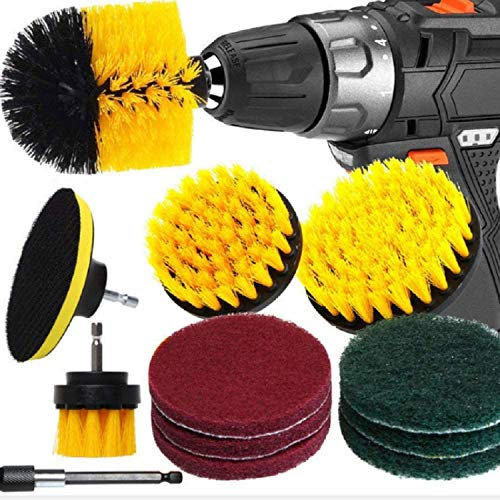 Bond Hardware 12 Piece Drill Brush Cleaning Tool Attachment Kit for Scrubbing Cleaning Tile, Grout, Shower, Bathtub, and All Other General Purpose Scrubbing