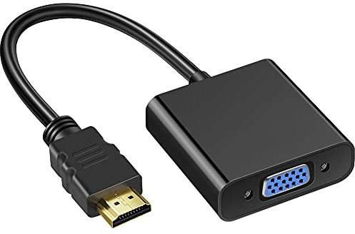BORLTER CLAMP Adaptador HDMI a VGA, HDMI-VGA 1080p Full HD Convertidor HDMI Macho a VGA Hembra para PC, Ordenador Portátil, HDTV, Monitor, Proyector, Xbox y Otros, Negro