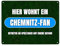 Hier wohnt ein Chemnitz-Fan Metallschild XXL in 28x38 cm mit Rasenmotiv Sportfan Chemnitz Sport Deutschland Kult Blechschild