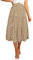 MEROKEETY Damen Boho Leopard Print Rock Plissee A-Linie Swing Midi Röcke, Khaki, Klein