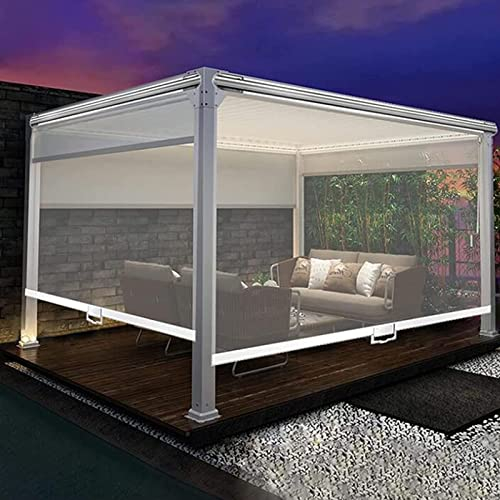 BBHW Rollo Rollos für Fenster Transparente Jalousien für den Innen- Und Außenbereich, wasserdichte Transparente Rollos aus Kunststoff, Herunterziehbares Rollo für Garten, Pergola, Pavillon