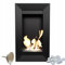 KRATKI Chimenea de Interior de bioetanol Charlie 2 + Guijarros Decorativos + Embudo de llenado De Pared, Biocontenedor 0,5 l Certificado TÜV,Acero, Negro, 78 x 46cm