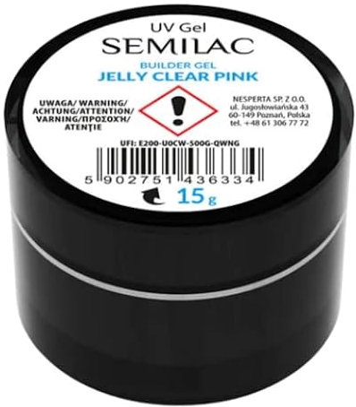 Semilac Builder Jelly Gel Clear Pink 15 g Aufbaugel