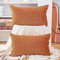 Madizz 2er Set Samt Dekorativ Zierkissenbezüge Luxus Stil Kissenbezug für Sofa für Schlafzimmer Orange 30x50 cm Rechteckigig