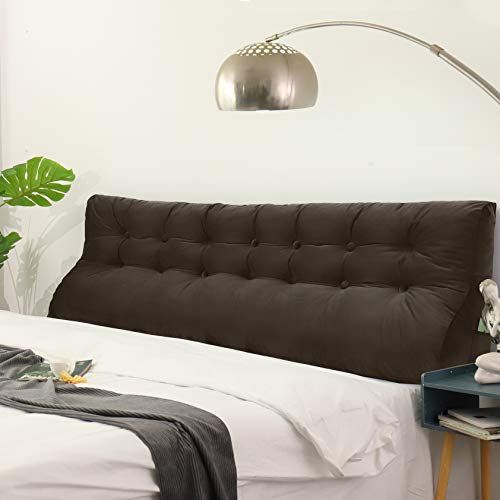 Johnear Rückenkissen Lesekissen Bett Hohe Kopfteil,Sofa Rückenlehnen Kissen Groß Dreieck zweireihiges keilkissen Lendenkissen Bücherkissen Samt Rückenpolster