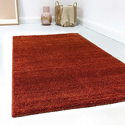 Esprit Home, Moderner Kurzflor Teppich - Läufer für Wohnzimmer, Flur, Schlafzimmer, California (80 x 150 cm, Terracotta)