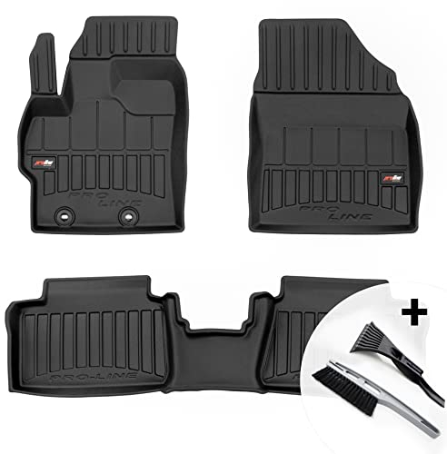 moto-MOLTICO 3D Gummimatten Auto, 3-teiliges Set, Allwetter Gummi Fußmatten, Antirutsch & Wasserfest Autoteppiche - passend für Toyota Yaris Cross, Yaris IV 2020-