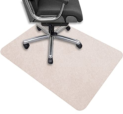 DG Catiee Bürostuhl-Matte für Hartholzböden, langlebig, PVC, rutschfest, Bodenschutzmatte, rechteckig, Schreibtischstuhl-Matte, Teppichschutzmatte (80 x 120 cm, 1 Stück, beige)