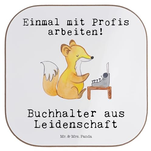 Mr. & Mrs. Panda Coaster Buchhalter Leidenschaft - Geschenk, Spruch, Untersetzer Glas, Tassenuntersetzer, Beruf, Bürojob, gläseruntersetzer, Tischuntersetzer, für Gläser