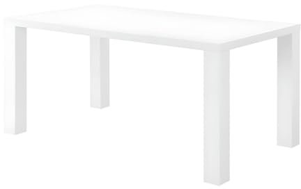 Vente-unique - Table à Manger Monica - 6 Personnes - MDF laqué Blanc