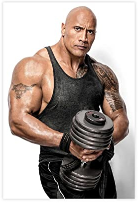 MOIT Schauspieler Dwayne Johnson 1 Leinwand-Poster, Schlafzimmer-Dekoration, Sport-Landschaft, Büro, Raumdekoration, Geschenk, ohne Rahmen, 30 x 45 cm