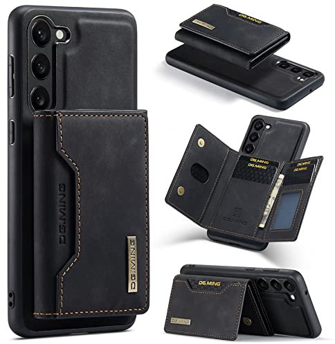 ZCDAYE Wallet Case for Samsung Galaxy S23, Leather Phone Case with Removable Magnetic Card Holder Men Women Cases Useful Protective Phone Cover for Samsung S23, Black