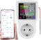 AC-WLAN-Wattmeter, Plug-in-EU-Steckdosen-Leistungsmesser, hintergrundbeleuchtetes großes Farbdisplay, Überlastschutz, Kilowatt-Spannungs-Ampere-Tester, elektrische Energieüberwachung,