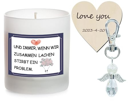Geschenke für Frauen, Geschenke für Freundin, Lustige Freundschaftsgeschenke, Duftkerzengeschenke UND IMMER, WENN WIR Zusammen Lachen STIRBT EIN PROBLEM, Freundschaftskerzengeschenke