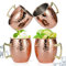 Amrules Moscow Mule Copper Mugs Set of 4, 100% Pure Plated Copper Cups with Premium Stainless Steel Lining - Mule Mugs Perfect for Party Drinking and Gift