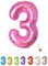 LITTLE BIRTHDAY | Zahlen Luftballon | Folienballon | Helium Gas Balloon Ballon | 101 cm | 0 1 2 3 4 5 6 7 8 9 in vielen Farben | Geburtstag | Kindergeburtstag | Deko | pink 3