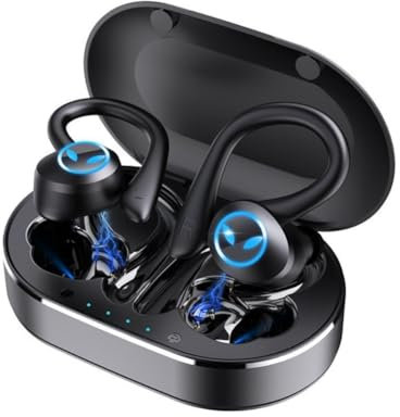Auriculares Bluetooth, Q23 Pro Auriculares Inalámbricos BT 5.1 Auriculares Impermeables con Cancelación de Ruido con Gancho para la Oreja con Micrófono, Ideales para Viajes (Negro)