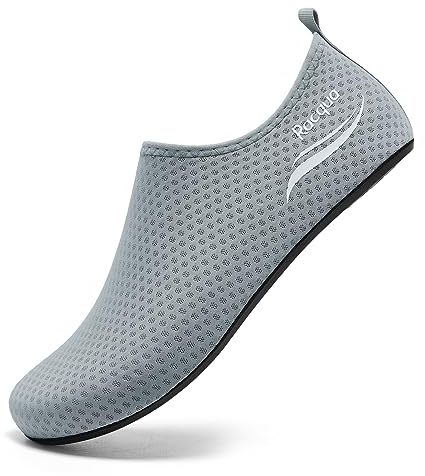 Racqua Wasserschuhe seeigelfest Damen/Herren Schwimmschuhe Aquaschuhe Strandschuhe für steinstrand Grau 42-43