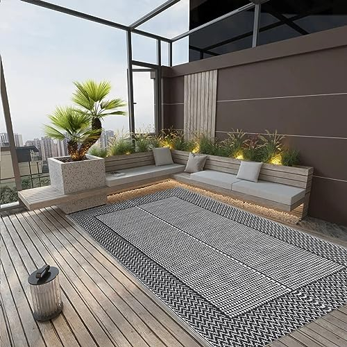 vidaXL Outdoor-Teppich Schwarz 140x200 cm PP