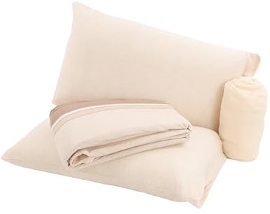 Viterbo Biancheria Coordinato Lenzuola Completo Letto Matrimoniale In Morbido Pile A Fantasia Kenia (6127) (Borbonese Beige)