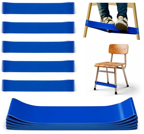 WNSIRVY 5 Stück Stuhlzappelbänder für Kinder mit ADHS - Sensorische ADHS Hilfsmittel zur Förderung der Konzentration & Reduzierung von Unruhe bei ADHS, Autismus - Für Schule & Zuhause (Blau)
