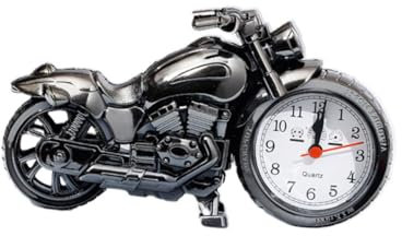 ABOOFAN Desktop-Ornamente Uhr Wecker aus Metall Nachttischuhren Weck aus Metall Zeit Motorradmodelle lustige Schreibtisch die täglichen Erfordernisse Student