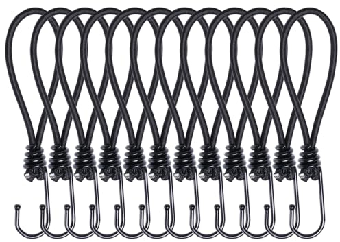 JunGG Expander Mit Haken 25 Stück - Spanngummi 10cm Planenspanner Schwarz - Gummispanner für Plane, Netze, Zelte, Anhängerplane, Banner