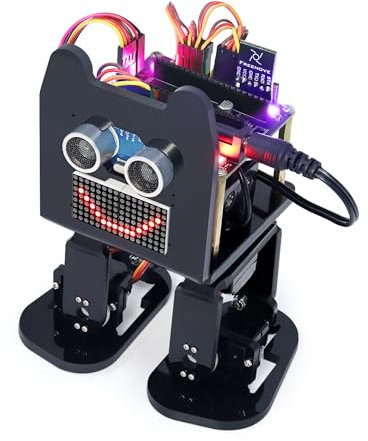 Freenove Bipedal Robot Kit for Raspberry Pi Pico (Not Included) (Compatible with Arduino IDE), LED Matrix Expressions, Obstacle Avoidance, Colorful Lights, Buzzer, Speaker, App
