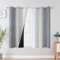 VEHEDE Grau und Weiß Farbverlauf Ombre Vorhänge Verdunklungsvorhänge Kurzer Vorhang Ösenvorhang, Schlafzimmer Kleine Thermovorhang Kälteschutz, Gardinen Wohnzimmer mit Ösen, H 137 x B 107 cm, 2er Set