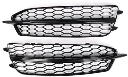 Front gitter Auto Frontstoßstange Nebelscheinwerfer Gitter Honeycomb Hex Grill Abdeckung Glanz Schwarz Für Audi A6 C7 S Line S6 2011 2012 2013 2014(Color:09)