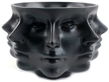Osmond Vase de style abstrait pour pot de fleurs multi-facettes humain pot de fleurs noir
