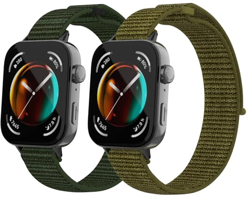 NewJourney 2 pcs Nylon Armband Kompatibel mit Huawei Watch Fit 3 Verstellbare Sport Ersatzarmband elastisch Uhrenarmband Geflochtenes Nylon Armband Strap Zubehör für Damen Herren Armbänder
