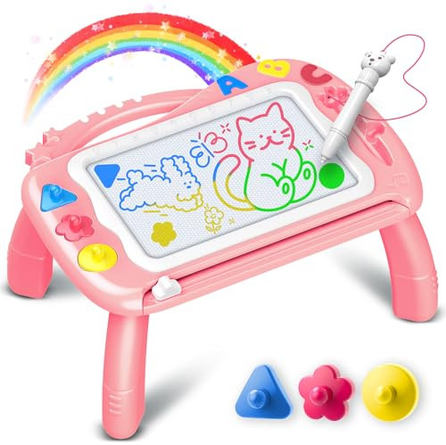 Ardoise Magique 1 2 3 Ans, Jouet Enfant 1 2 3 Ans Tableau Magnétique Cadeau Fille 1 2 Ans Tablette Dessin Jeux Educatif 2 3 Ans Noël Anniversaire Cadeau Jouet Bebe 1 an Fille
